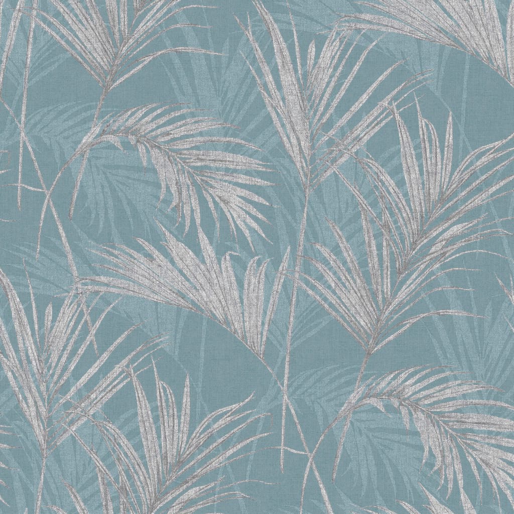 Niederländische Wandmalerei, Tapete in Palm Springs Blau und Grau
