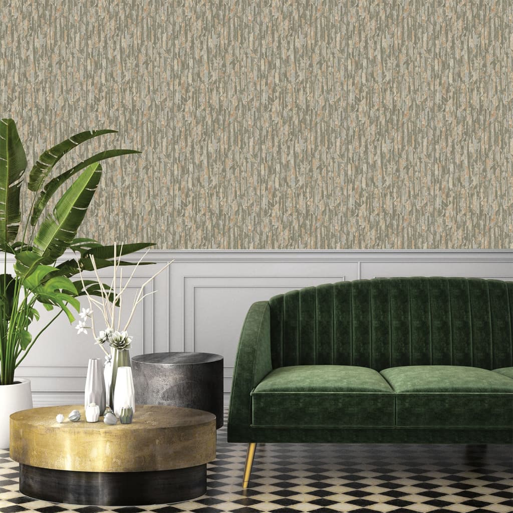 Tapete von Dutch Wallcoverings, Phoenixgrün und Beige