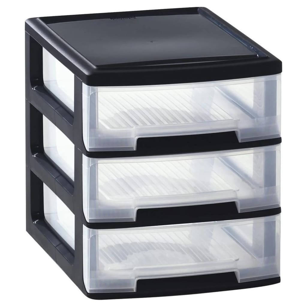 Curver bureauladeblok babel a4 3x5 l zwart en transparant