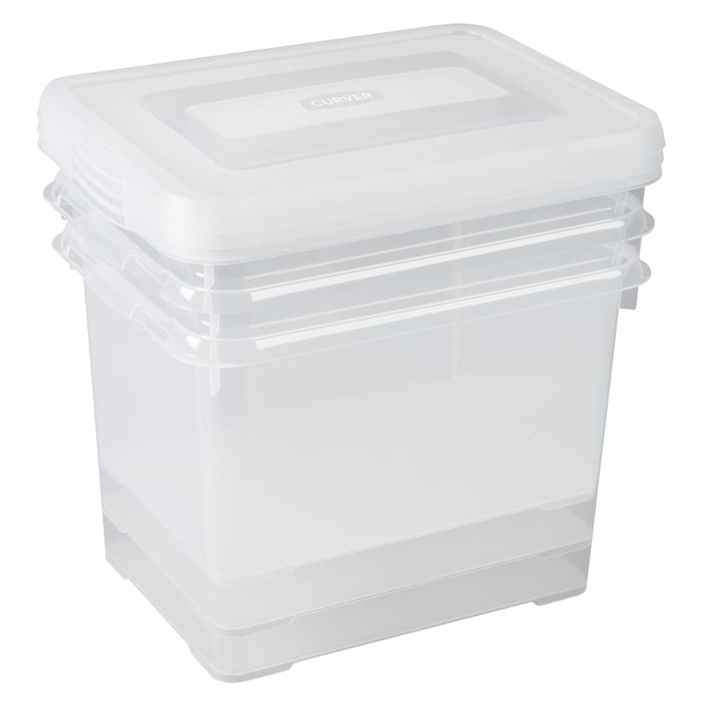 Curver Aufbewahrungsbox-Set, praktisch, 3 x 20 l, transparent