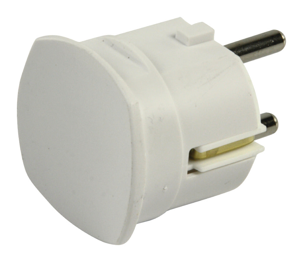 HQ el-st005 geerdeter Stecker mit seitlicher Steckdose, weiß