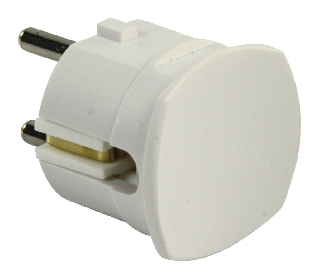 HQ el-st005 geerdeter Stecker mit seitlicher Steckdose, weiß