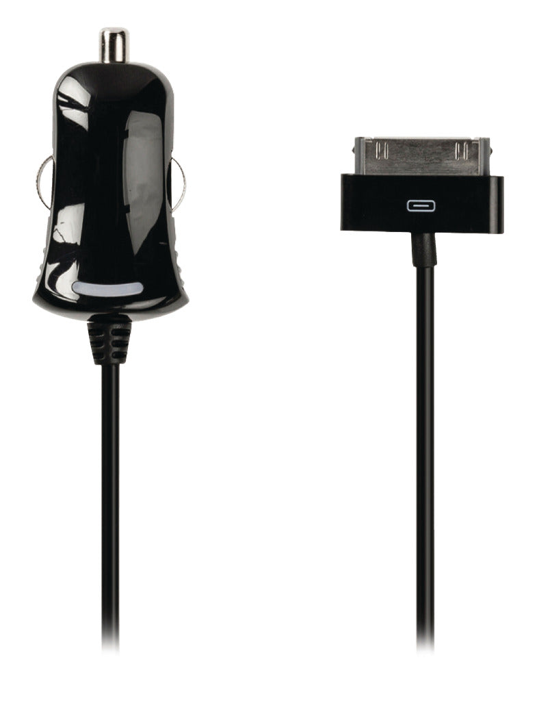Valueline VLMP39890B10 30-Pin-Kfz-Ladegerät, 30-Pin-Dock-Stecker – 12-V-Kfz-Anschluss, 1,00 m, schwarz, 2,1 A