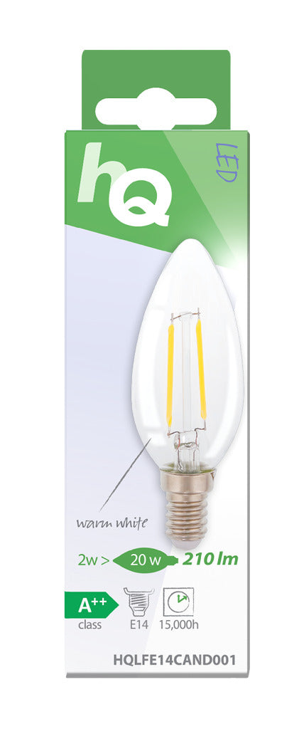 HQ lfe14cand001 LED-Retro-Filamentlampe E14-Fassung, 2 W, 210 lm, 2700 K