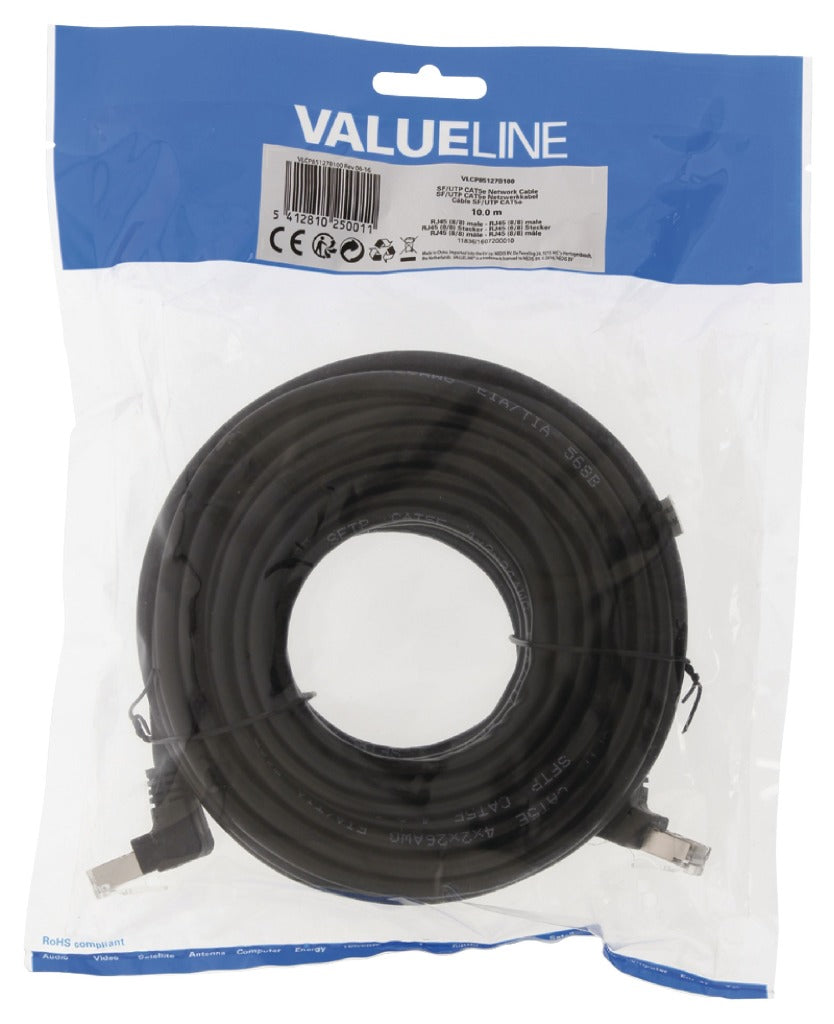 Valuelin Valueline VLCP85127B100 CAT5E SF UTP -Netzwerkkabel RJ45 (8 x 8) Stecker RJ45 (8 x 8) Stecker 10,0 m Schwarz