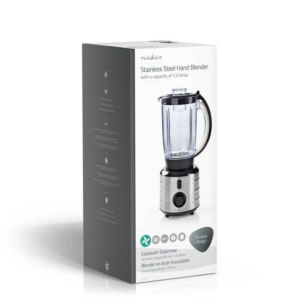 Nedis KABL210CAL Standmixer 500 W 1,5 l Edelstahl