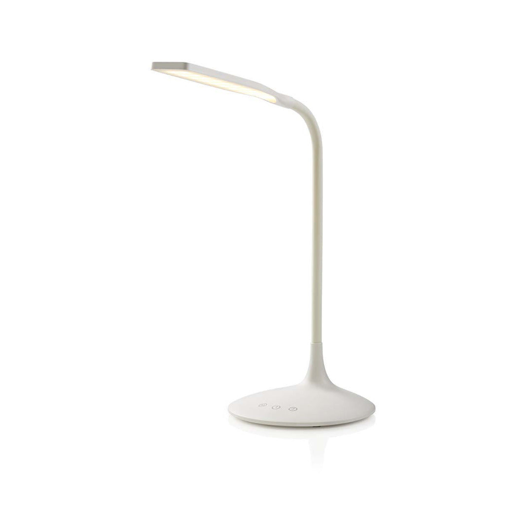 Nedis LTLG3M1WT2 dimmbare LED-Tischleuchte mit Touch-Bedienung, 3 Lichtmodi, wiederaufladbarer Akku, 250 lm