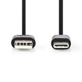 Nedis CCGP60600BK01 USB 2.0 Kabel Typ-C Stecker auf Typ-A Stecker 0,1 m schwarz
