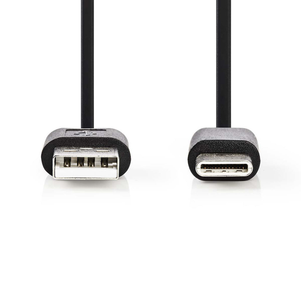 Nedis CCGP60600BK01 USB 2.0 Kabel Typ-C Stecker auf Typ-A Stecker 0,1 m schwarz