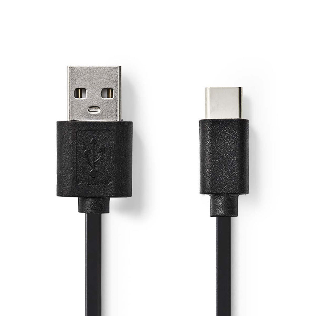 Nedis CCGP60600BK01 USB 2.0 Kabel Typ-C Stecker auf Typ-A Stecker 0,1 m schwarz