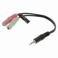Nedis CAGP22150BK02 Audiokabel für Headsets, 3,5-mm-Klinkenstecker – 2 x 3,5-mm-Buchse, 0,2 m, schwarz