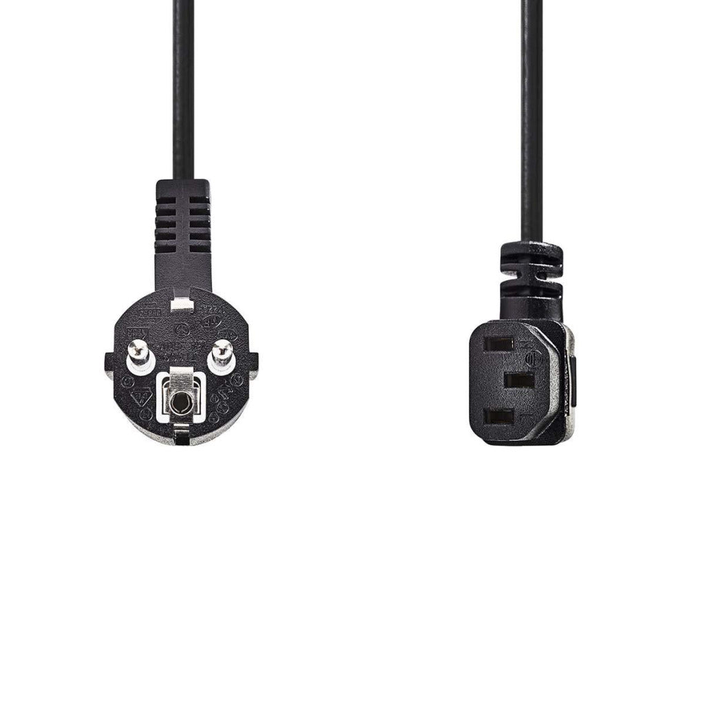 Nedis CEGP10020BK100 Lebensmittelkabel Schustuko Stecker abgewinkelt IEC-320-C13 Uhr 10 m Schwarz