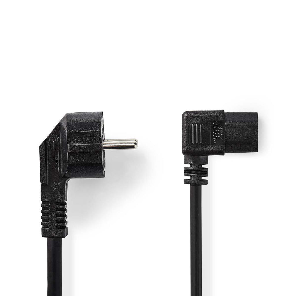 Nedis CEGP10020BK100 Lebensmittelkabel Schustuko Stecker abgewinkelt IEC-320-C13 Uhr 10 m Schwarz