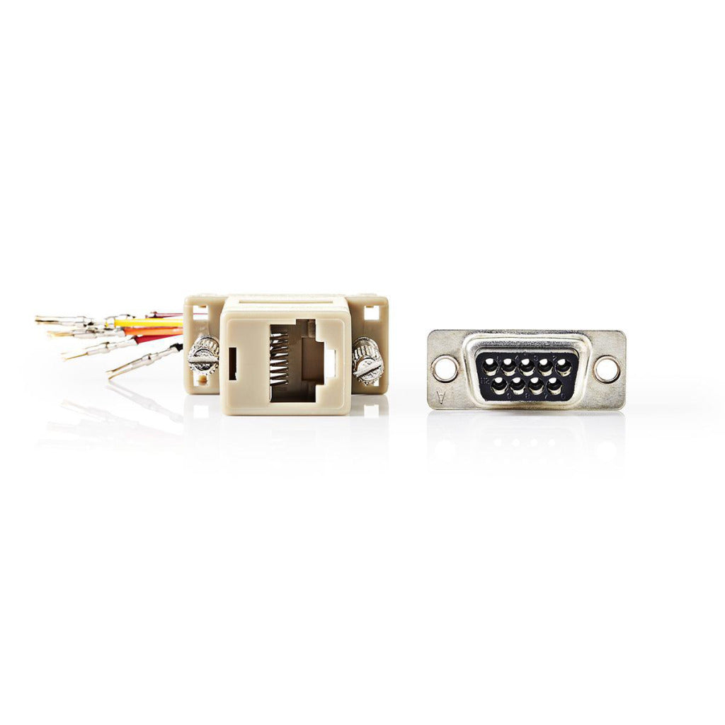 Nedis CCGP52820IV D-Sub-Adapter, D-Sub 9-polig, weiblich – RJ45 (8P8C), weiblich, elfenbeinfarben
