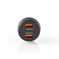 Nedis ccqc600abk autolader 3,0 a 2x usb (qc 3.0) zwart