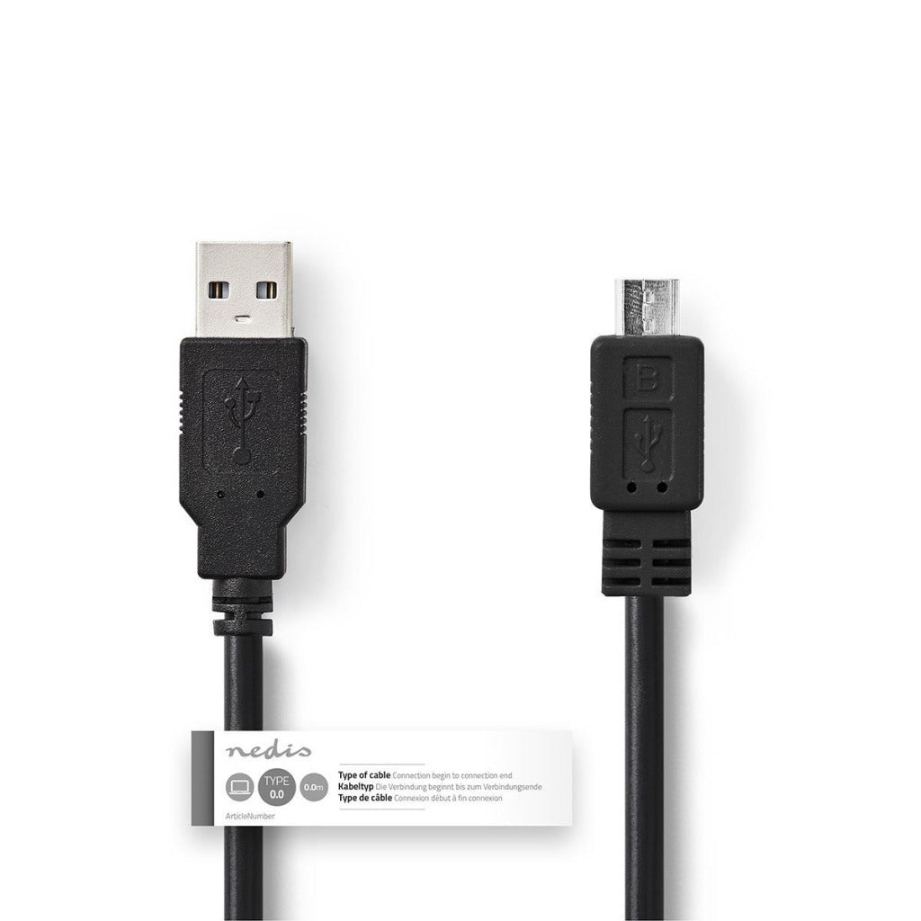 Nedis CCGT60500BK20 Kabel USB 2.0 A Stecker auf Micro B Stecker 2,0 m schwarz