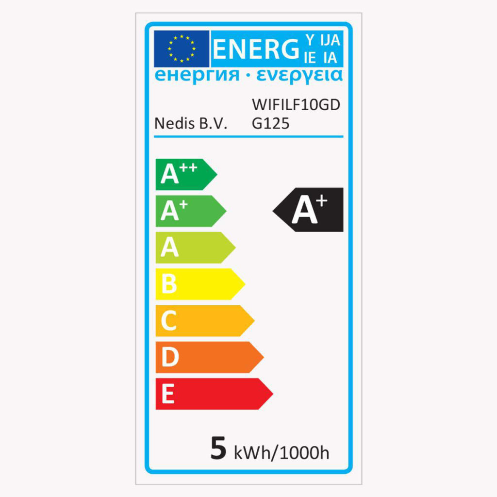 Nedis wifilf10gdg125 wi-fi smart led-lamp met filament e27 125 mm 5 w 500 lm
