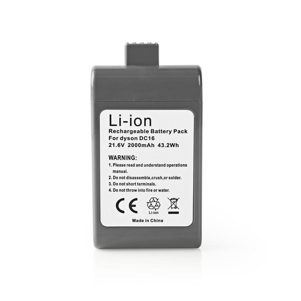 Nedis V2AHDY21V602 Akku für Staubsauger, Lithium-Ionen, 21,6 V, 2 Ah, 43,2 Wh, Ersatz für Dyson DC16-Serie