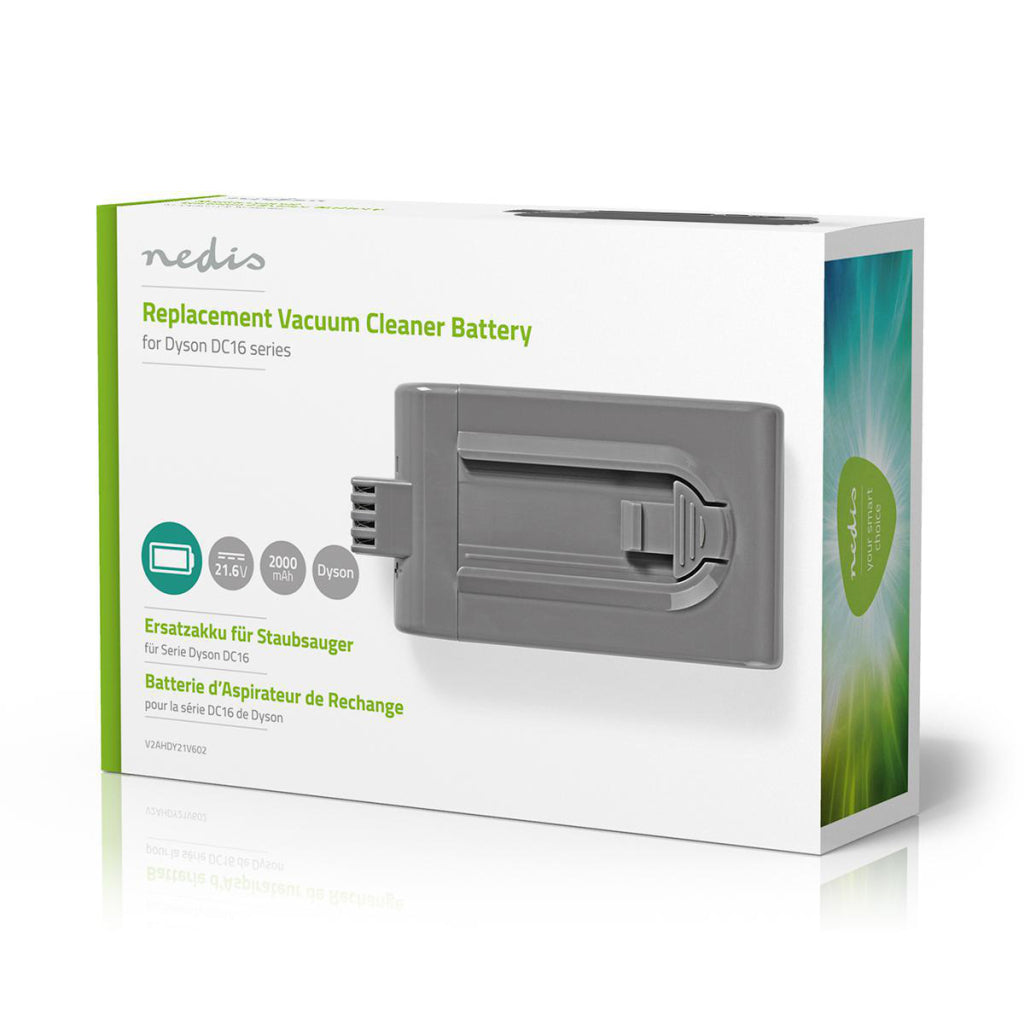 Nedis V2AHDY21V602 Akku für Staubsauger, Lithium-Ionen, 21,6 V, 2 Ah, 43,2 Wh, Ersatz für Dyson DC16-Serie