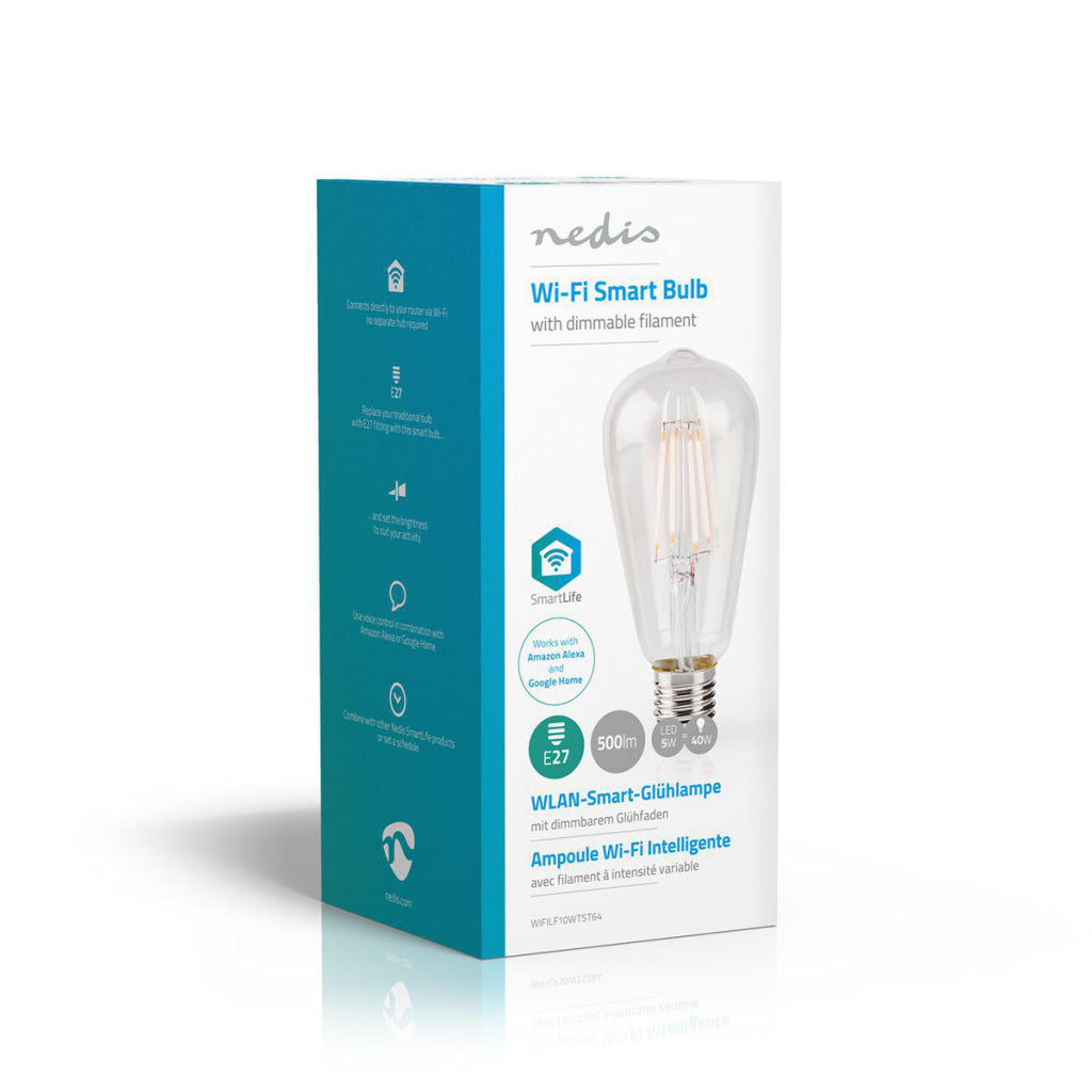 Nedis wifilf10wtst64 WLAN-Smart-LED-Filamentlampe E27 ST64 5 W 500 lm