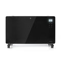 Nedis htpl20fbk glazen paneel convectorkachel thermostaat lcd-scherm 2 warmtestanden staand wandmontage 2000 w zwart