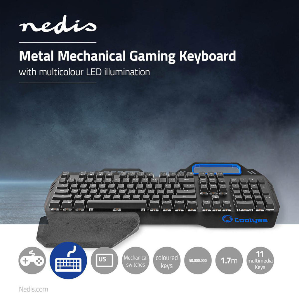 Nedis bedraad gaming toetsenbord | us internationaal | 1 stuks - gkbd400bkus gkbd400bkus