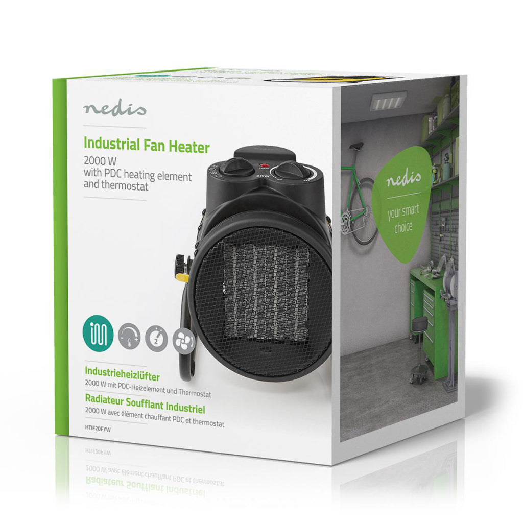Nedis htif20fyw Industrie-Keramik-Lüfterheizung mit Thermostat, 3 Einstellungen, 2000 W, gelb