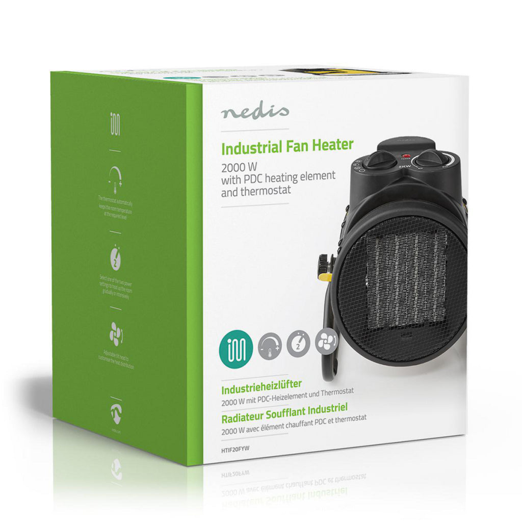 Nedis htif20fyw Industrie-Keramik-Lüfterheizung mit Thermostat, 3 Einstellungen, 2000 W, gelb