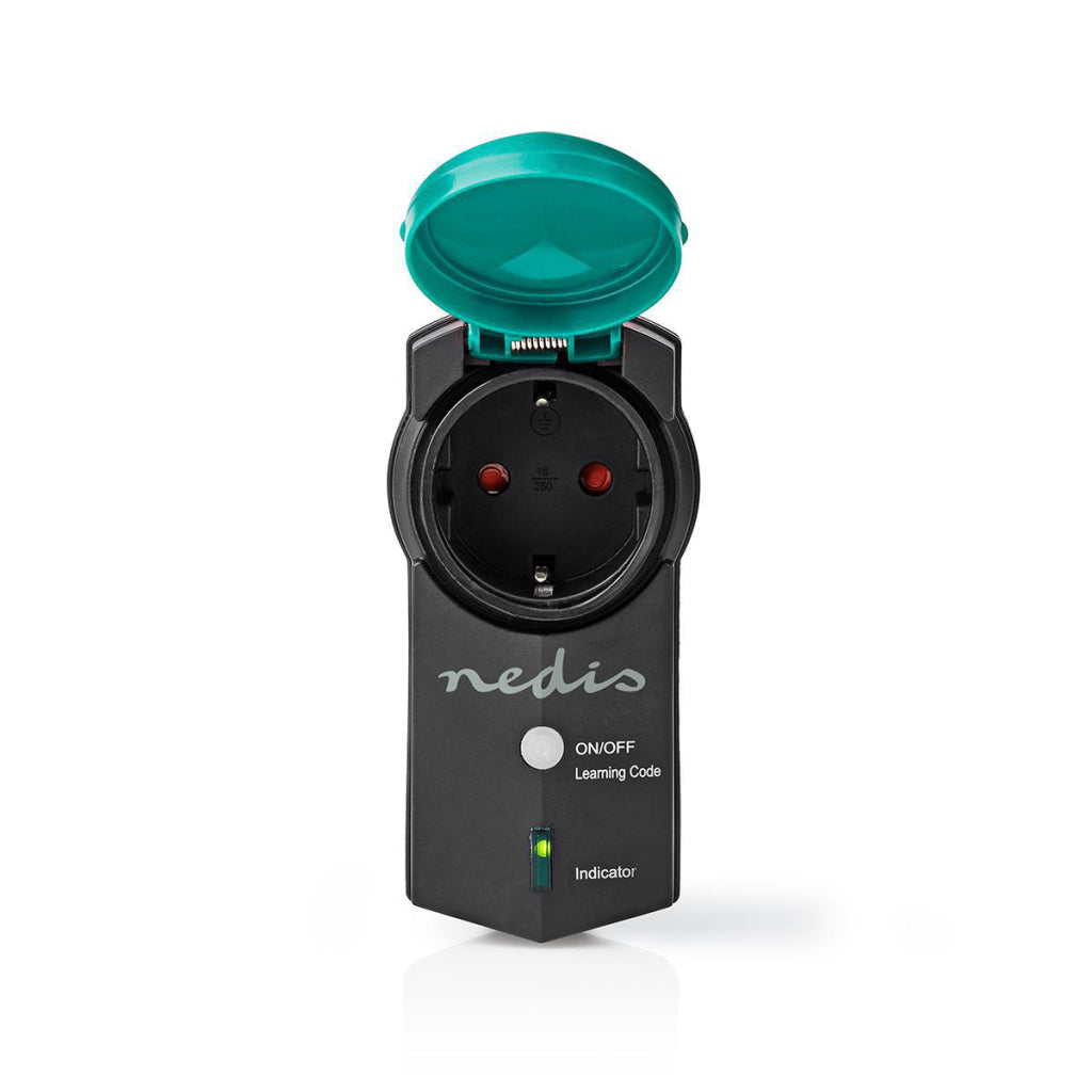 Nedis RFPOM120FBK RF Smart Plug für den Außenbereich, IP44, Ein/Aus-Funktion, RF Mesh Range Extender, Schuko Typ F, 3680 W