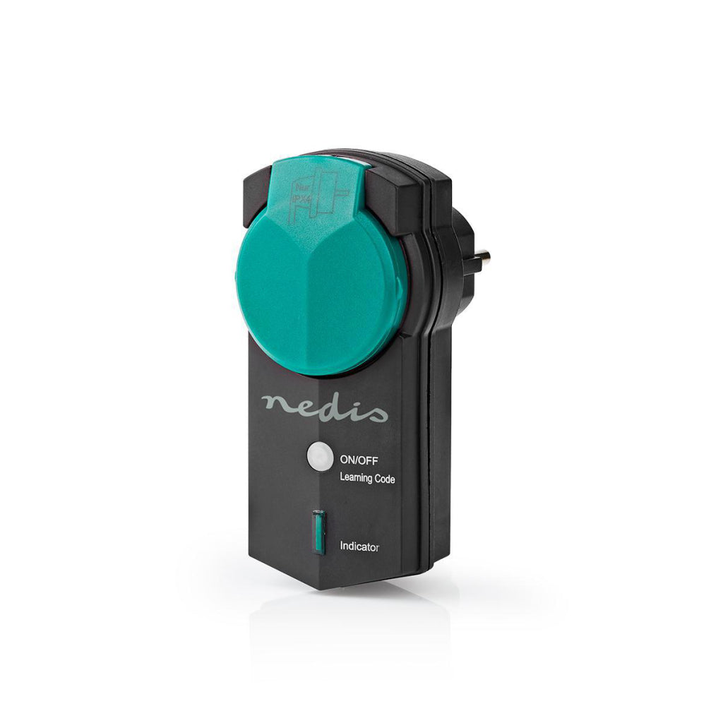 Nedis RFPOM120FBK RF Smart Plug für den Außenbereich, IP44, Ein/Aus-Funktion, RF Mesh Range Extender, Schuko Typ F, 3680 W