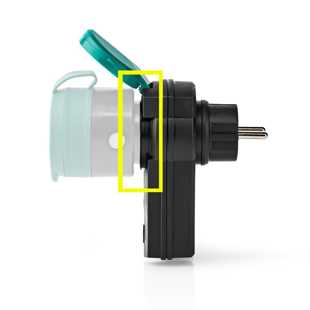 Nedis RFPOM120FBK RF Smart Plug für den Außenbereich, IP44, Ein/Aus-Funktion, RF Mesh Range Extender, Schuko Typ F, 3680 W