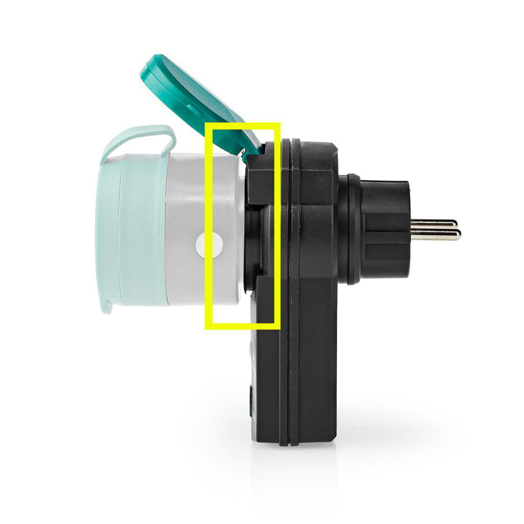 Nedis RFPOM120FBK RF Smart Plug für den Außenbereich, IP44, Ein/Aus-Funktion, RF Mesh Range Extender, Schuko Typ F, 3680 W