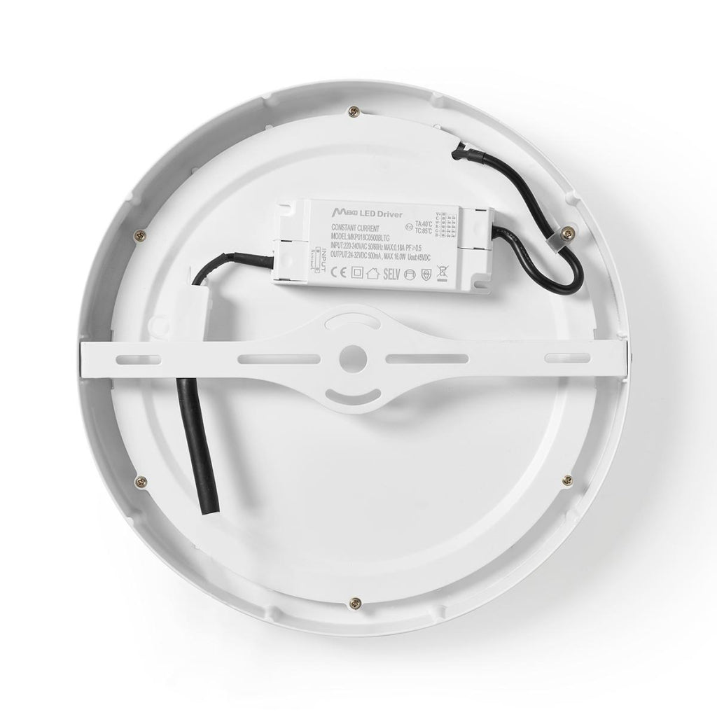 Nedis wifilaw20wt wi-fi smart plafondlamp rond oslash; 30 cm warm tot koel wit 1200 lm 18 w slank design aluminium