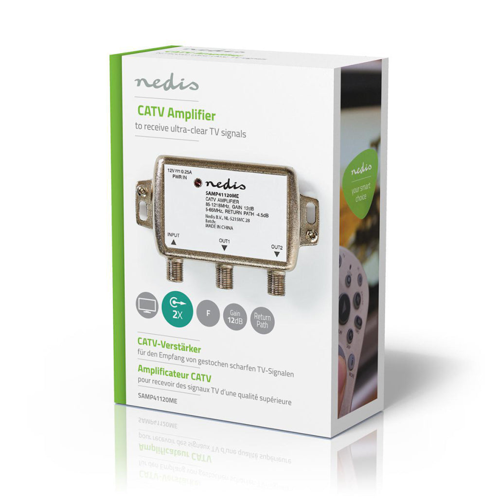 Nedis catv-versterker | 12 db | 85-1218 mhz | zilver | 1 stuks - samp41120me samp41120me