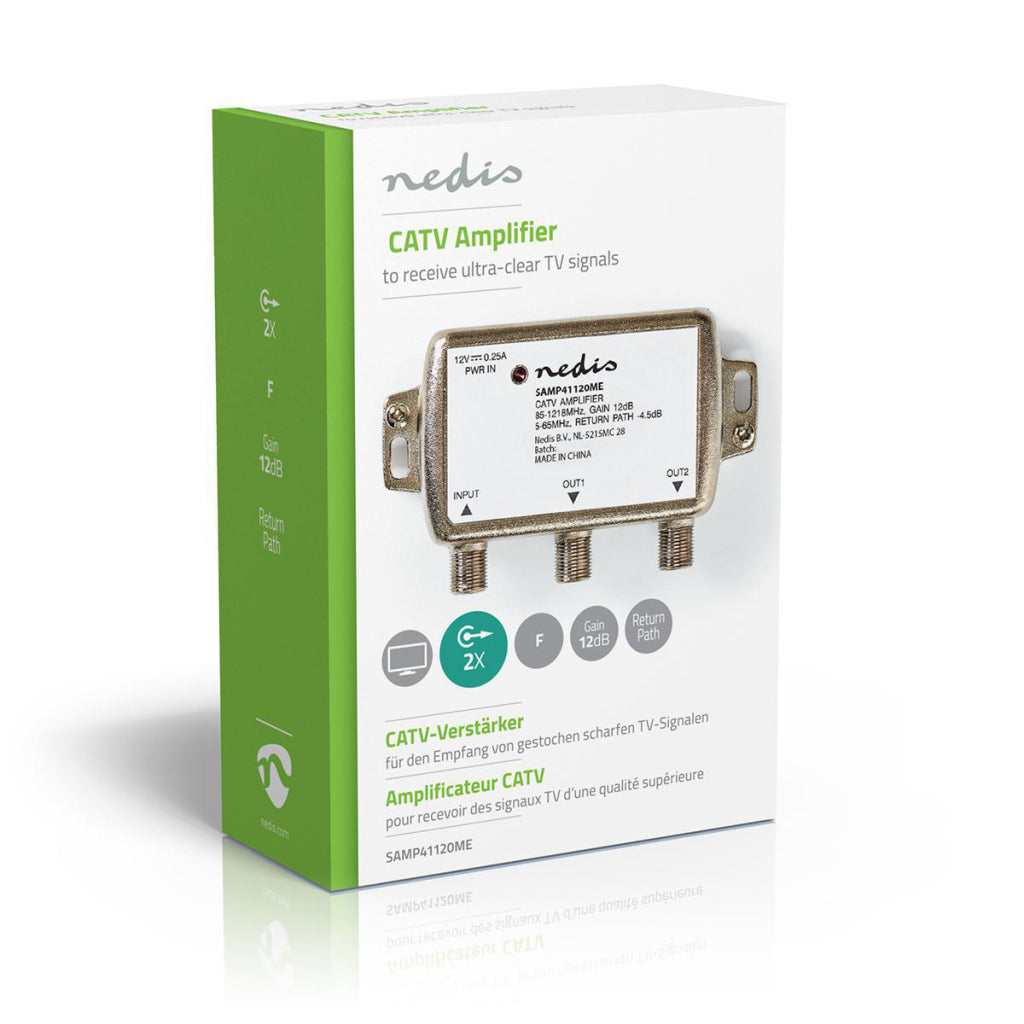 Nedis catv-versterker | 12 db | 85-1218 mhz | zilver | 1 stuks - samp41120me samp41120me