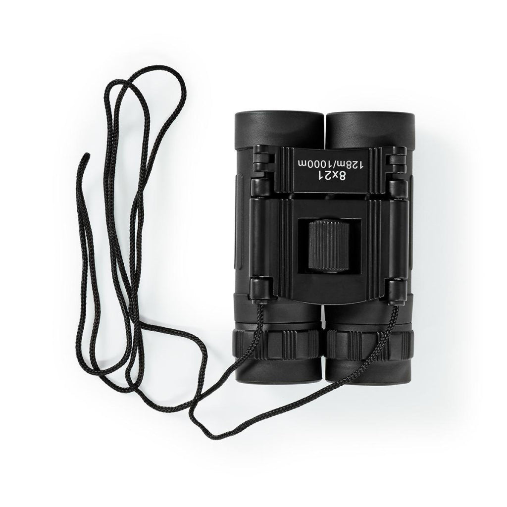 Nedis SCBI1000BK Fernglas, 8-fache Vergrößerung, Sehfeld 128 m + Reisetasche, schwarz