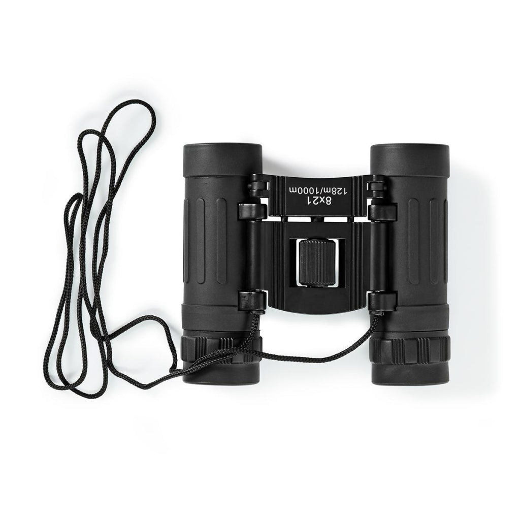 Nedis SCBI1000BK Fernglas, 8-fache Vergrößerung, Sehfeld 128 m + Reisetasche, schwarz