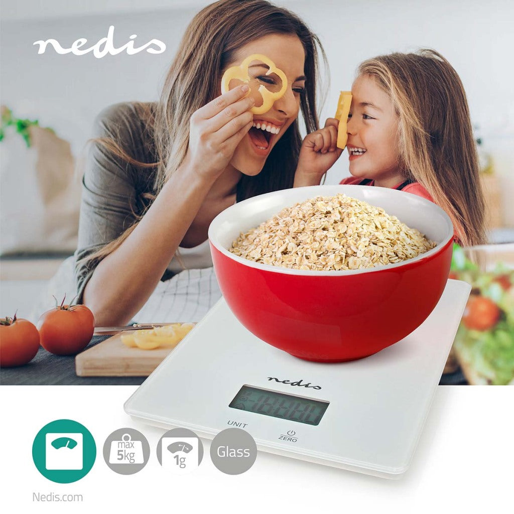 Nedis kasc610wt digitales Küchengerät aus Glas und Kunststoff, weiß