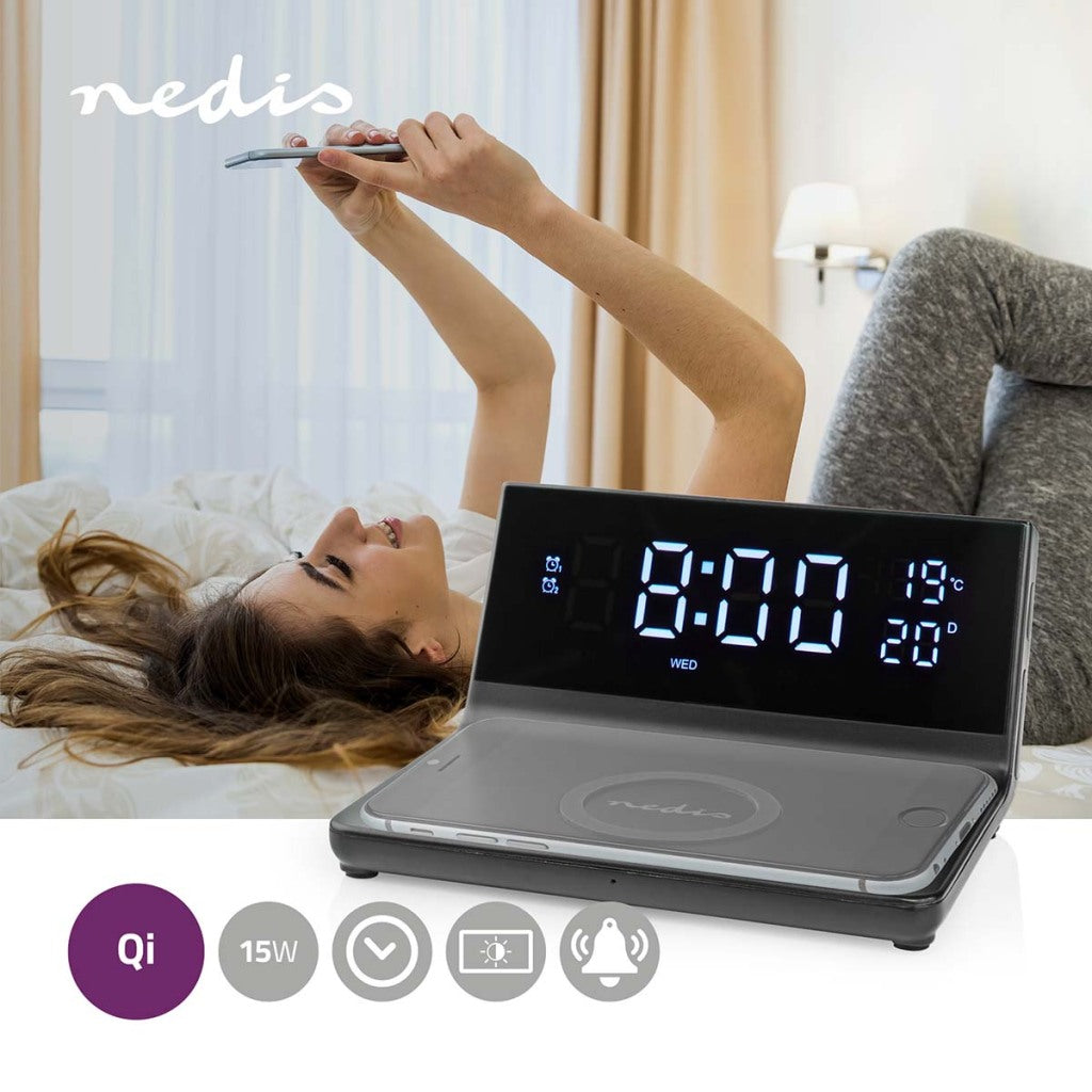 Nedis Wecker mit Kabel losem Ladegerät