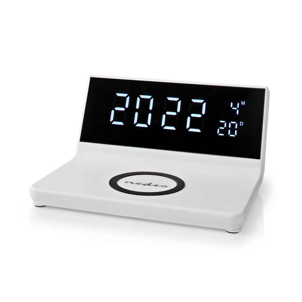 Nedis wekker met draadloze lader | 1 stuks - wcacq20wt wcacq20wt