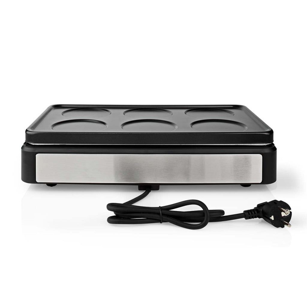 Nedis Fcra310fbk6 Party Wok Set Grill 6 Personen Spatel-Temperatur-Einstellung Anti-Stick niedriger Rechteck