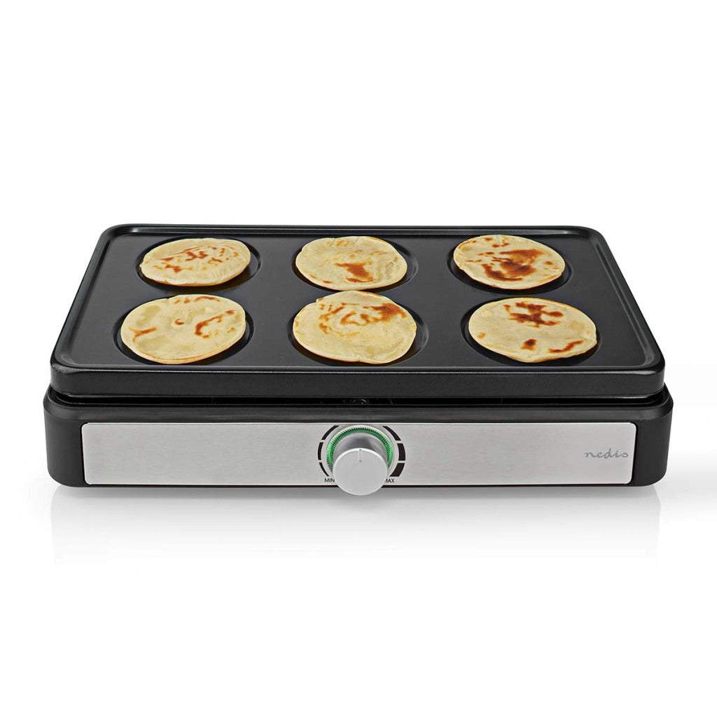 Nedis Fcra310fbk6 Party Wok Set Grill 6 Personen Spatel-Temperatur-Einstellung Anti-Stick niedriger Rechteck