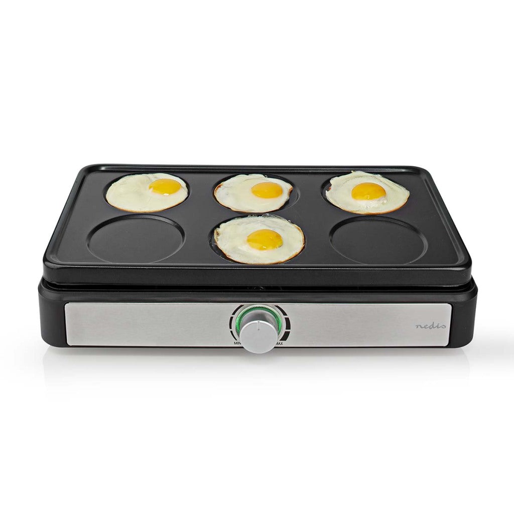 Nedis Fcra310fbk6 Party Wok Set Grill 6 Personen Spatel-Temperatur-Einstellung Anti-Stick niedriger Rechteck