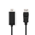 Nedis CCGL37100BK20 DisplayPort-Kabel, DisplayPort-Stecker (HDMI), 1080p-Anschluss, vernickelt, 2,00 m, rund, PVC, schwarz.