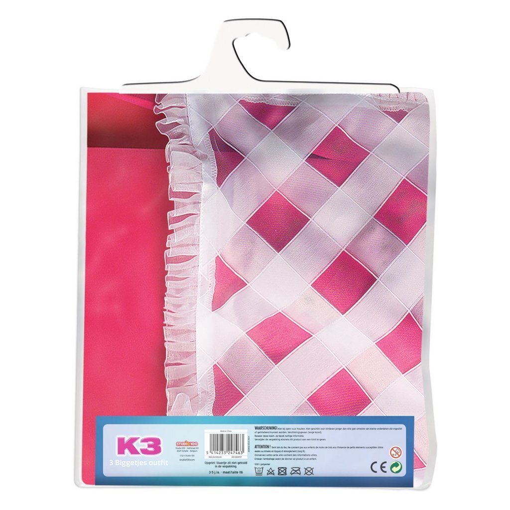 K3 verkleedjurk - 3 biggetjes - 6-8 jaar - verkleedkleding