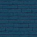 Nordwandtapete, positive Stimmung, Backsteinwand blau