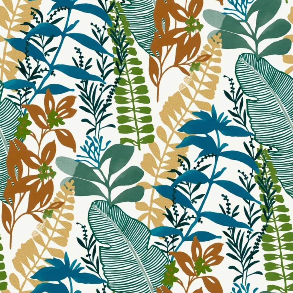 Noordwand behang good vibes big leaves blauw en groen