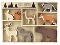 8 houten bosdieren. 3+