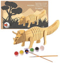 Houten triceratops om te verven. 22x7x5