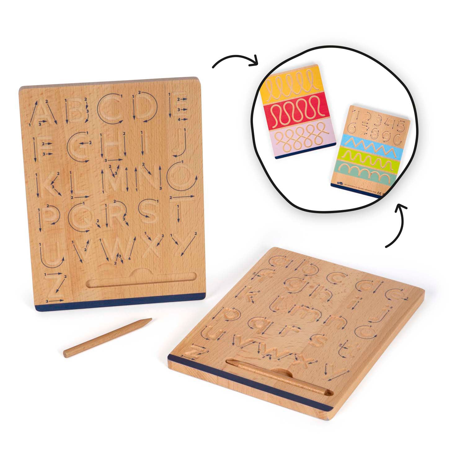 Small Foot – Schreibbrett-Set aus Holz für Schreibübungen